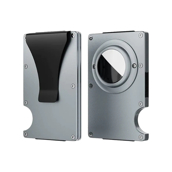 Two metallic cigar cutters on a white background